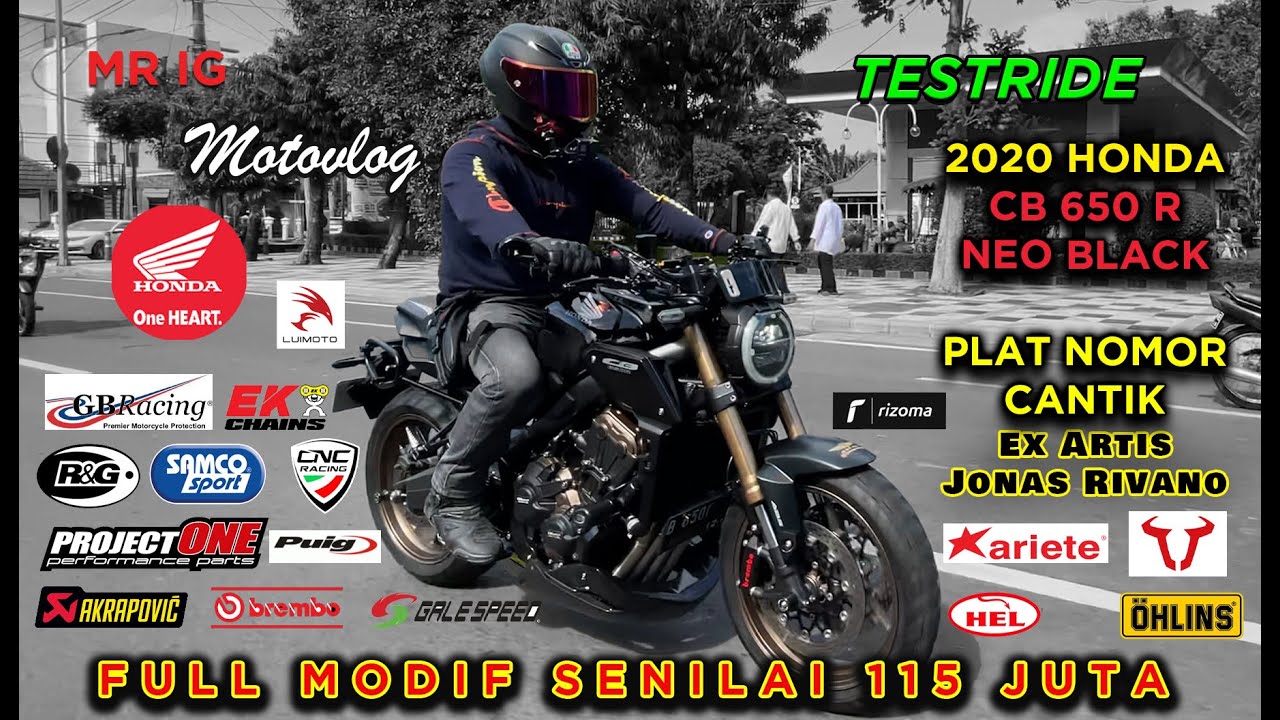 MOTOVLOG: #50 EX JONAS RIVANO 💖 TESTRIDE 2020 HONDA CB 650R MODIF HEDON WITH AKRAPOVIC FULL SYSTEM