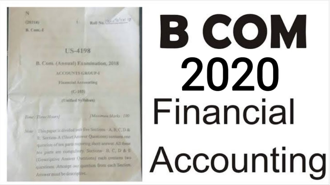 b.com 1st year 2020 full exam pattern financial accounting in hindi english | financial accounting