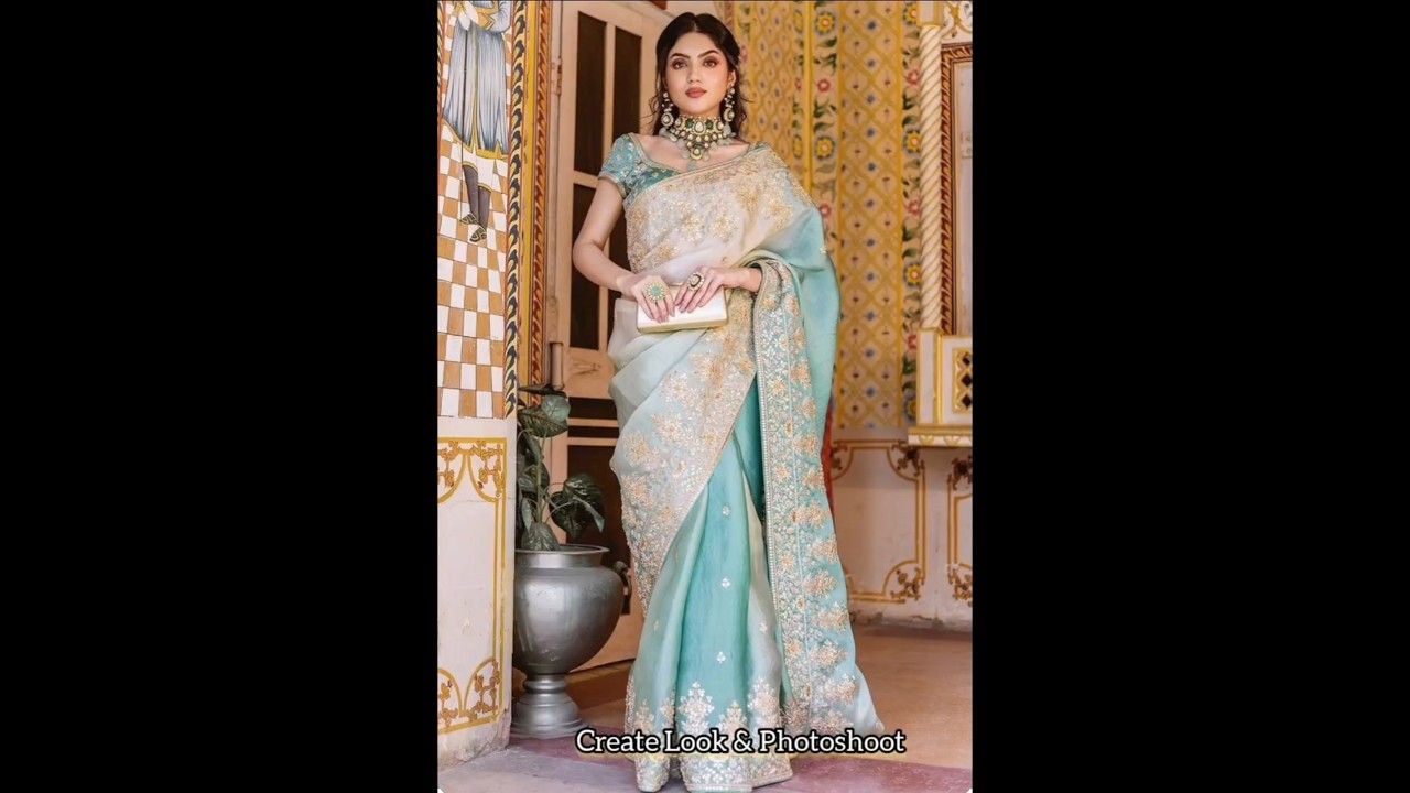 Designer Saree Look for Wedding As a Guest Wedding Look | Fancy with traditional Saree look #shorts