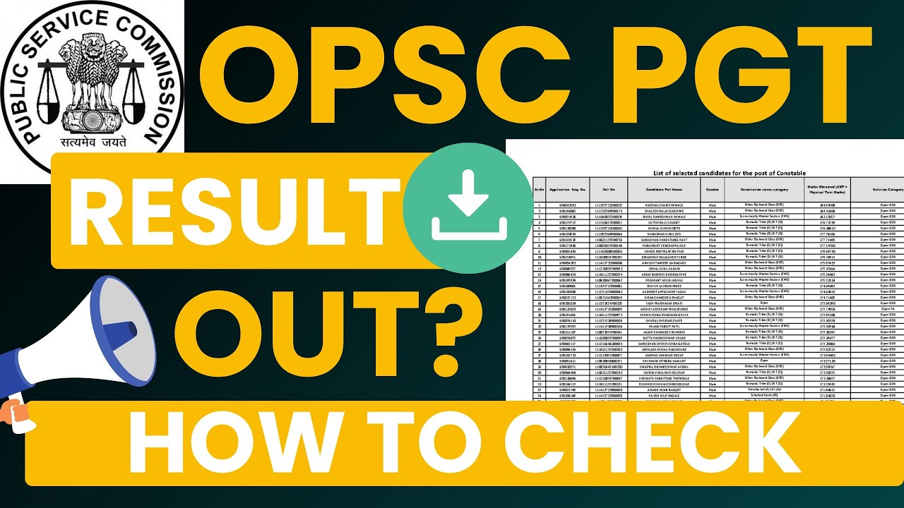opsc pgt result 2024 | odisha post graduate teacher result | opsc pgt result