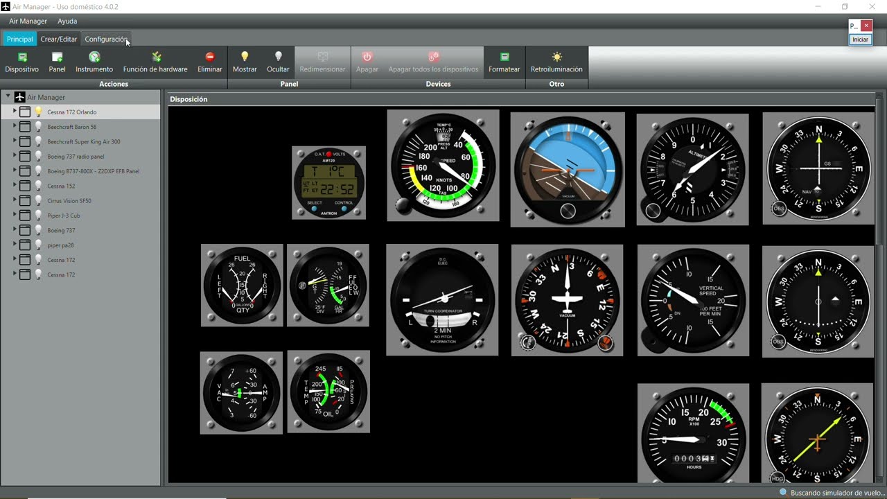 no funcionan instrumentos Air Manager