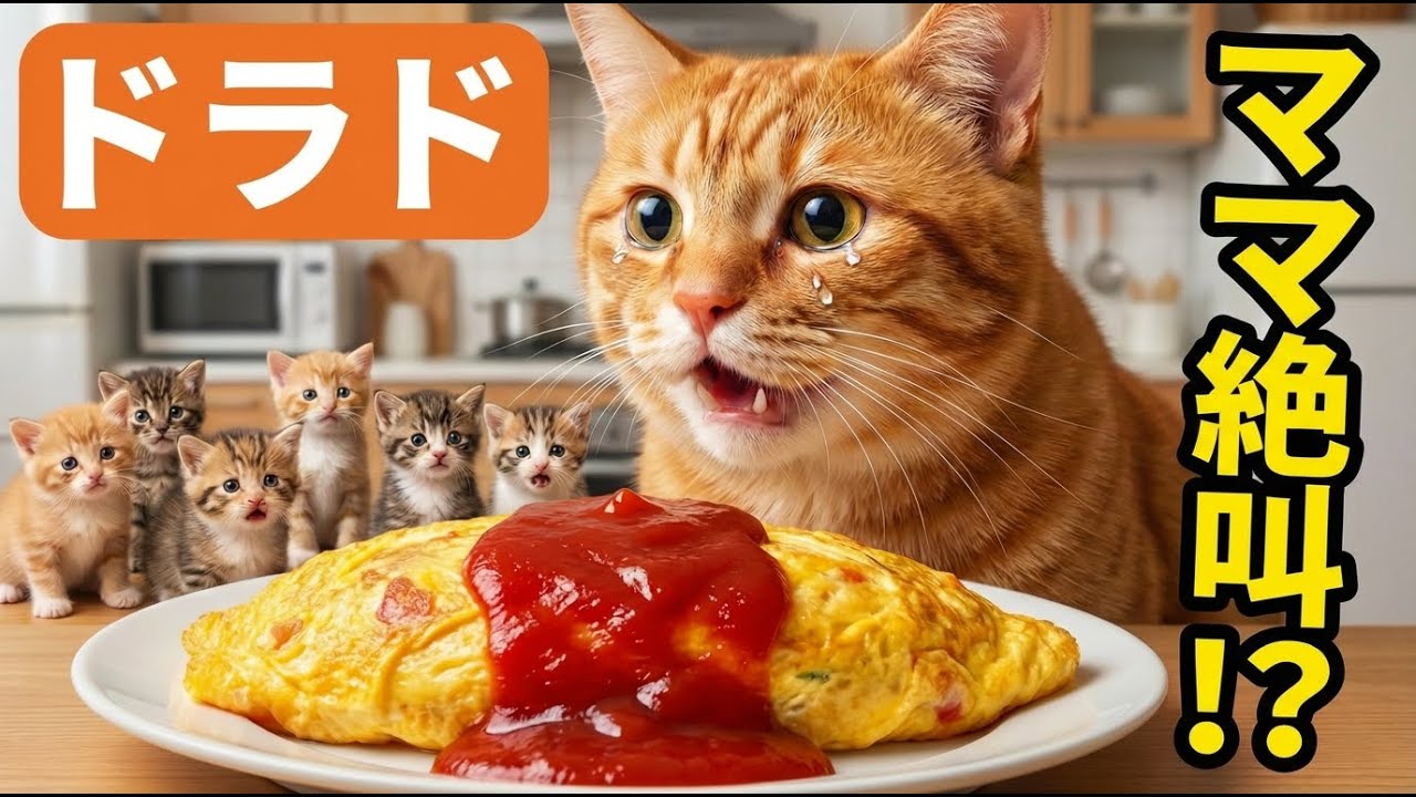 父猫と6子猫、ママの誕生日に初めて料理した日