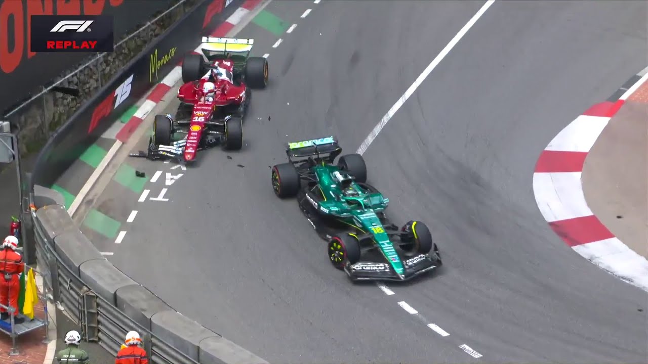 Leclerc - Stroll crash in FP1 | F1 Monaco 2025