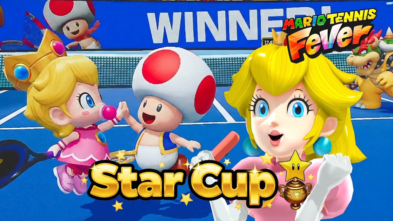 Mario Tennis Fever: Малышка Пич и Тоад - Звездный кубок (Теневая ракетка и блочная ракетка)