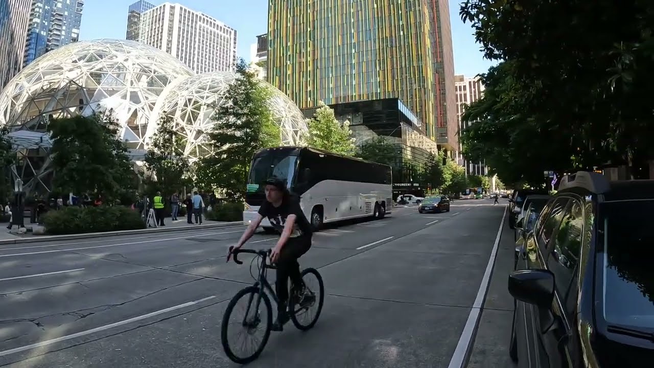 [4] Seattle Wa 🇺🇸 Amazon Spheres street Walk Video 2024 