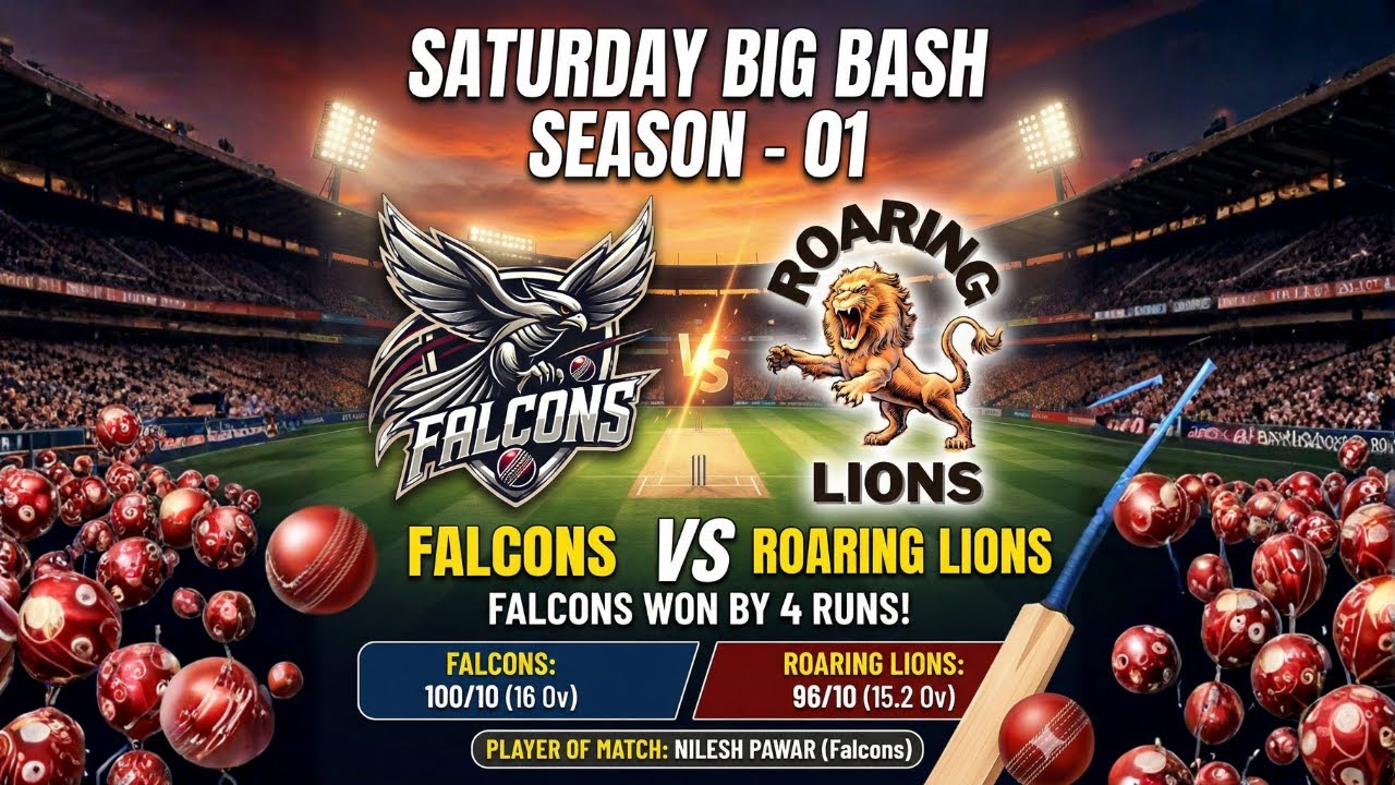 THRILLER! Falcons Defend Low Total vs Roaring Lions! | won by 4 RUNS! 😱🏏
