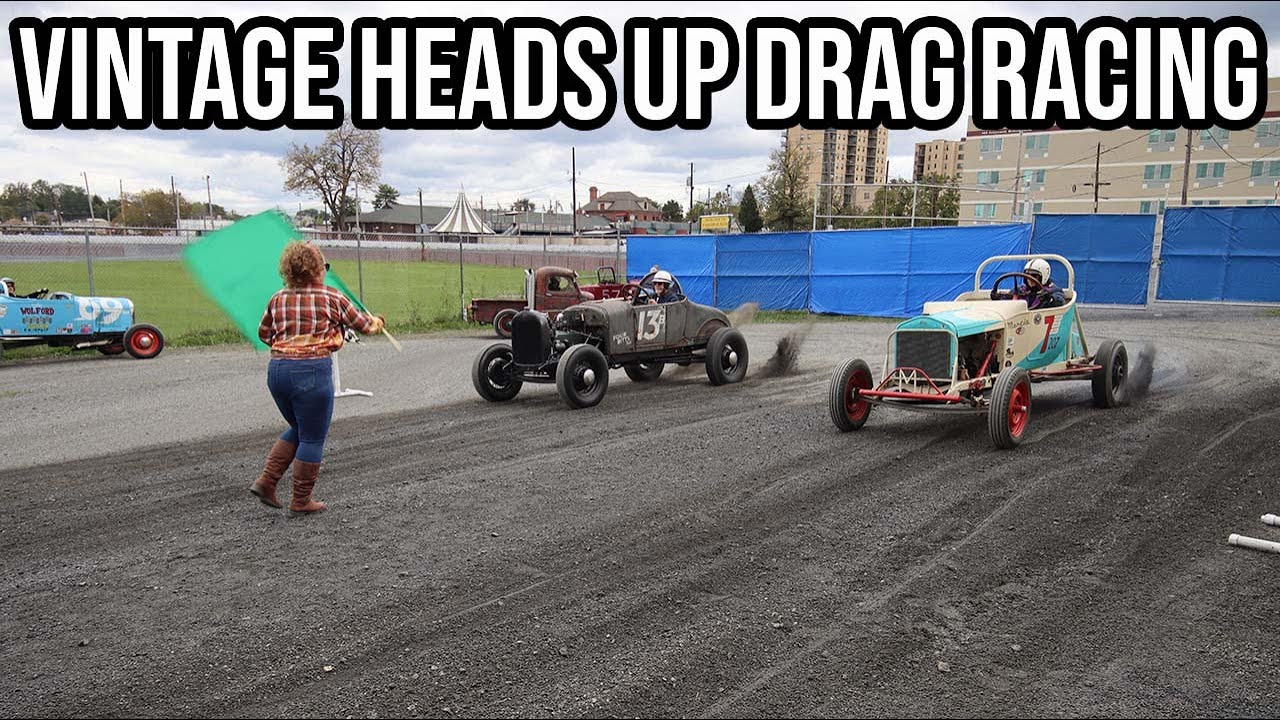 Allentown Fairgrounds Vintage Heads Up Drag Racing - 40 Hot Rods and Motorcycles