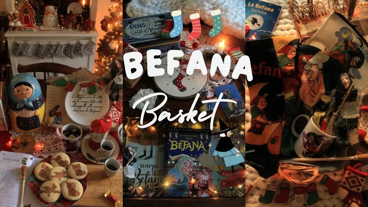 Befana Basket🧹/arriva la Befana/cesto della Befana🧹/cozy books📚/biscotti della Befana🍪