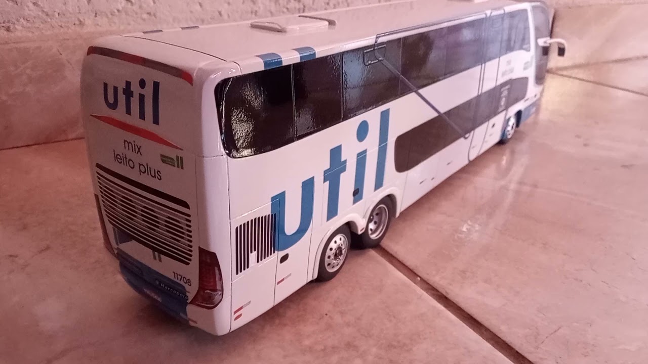 Miniatura de Ônibus Marcopolo DD1800 empresa UTIL.