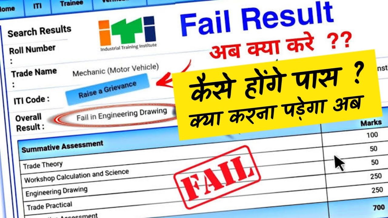 ITI RESULT 2022 | iti fail students kya kre | iti fail exam kab hoga | iti iti result fail kya kre