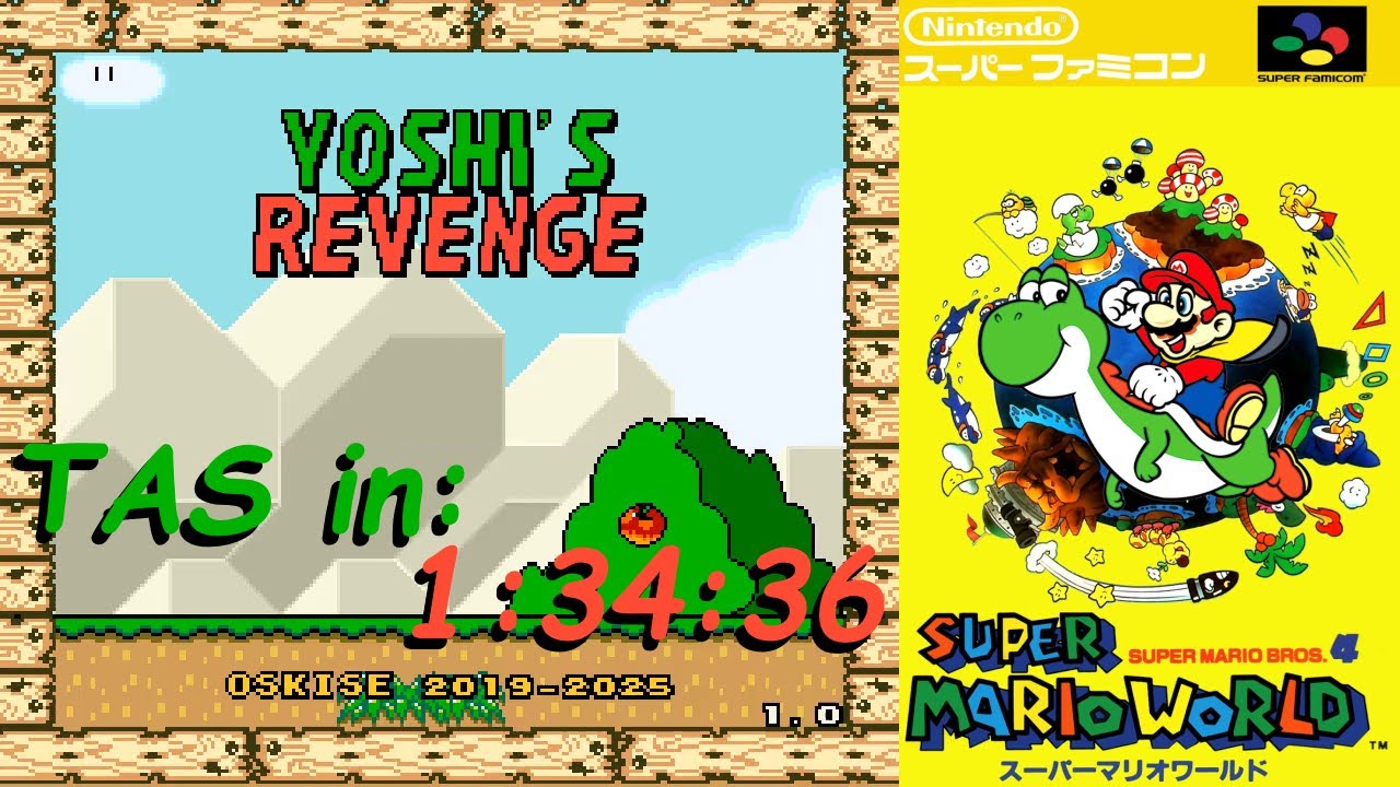 [TAS] Yoshi's Revenge (SMW Hack) All Exits + Star Coins in 1:34:36