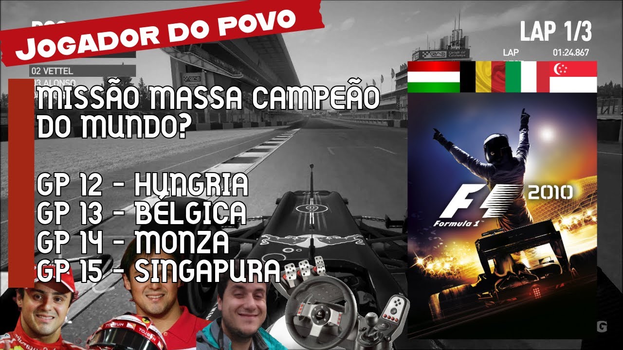 🏁 Missão Massa – Corridas 11, 12, 13 e 14 | Hungria, Bélgica, Monza e Singapura (F1 2010)🔥