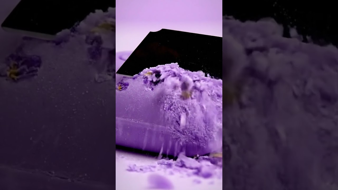 Purple Soap Cutting ASMR | Perfectly Smooth Slices & Relaxing Sounds | 4K Satisfaction 