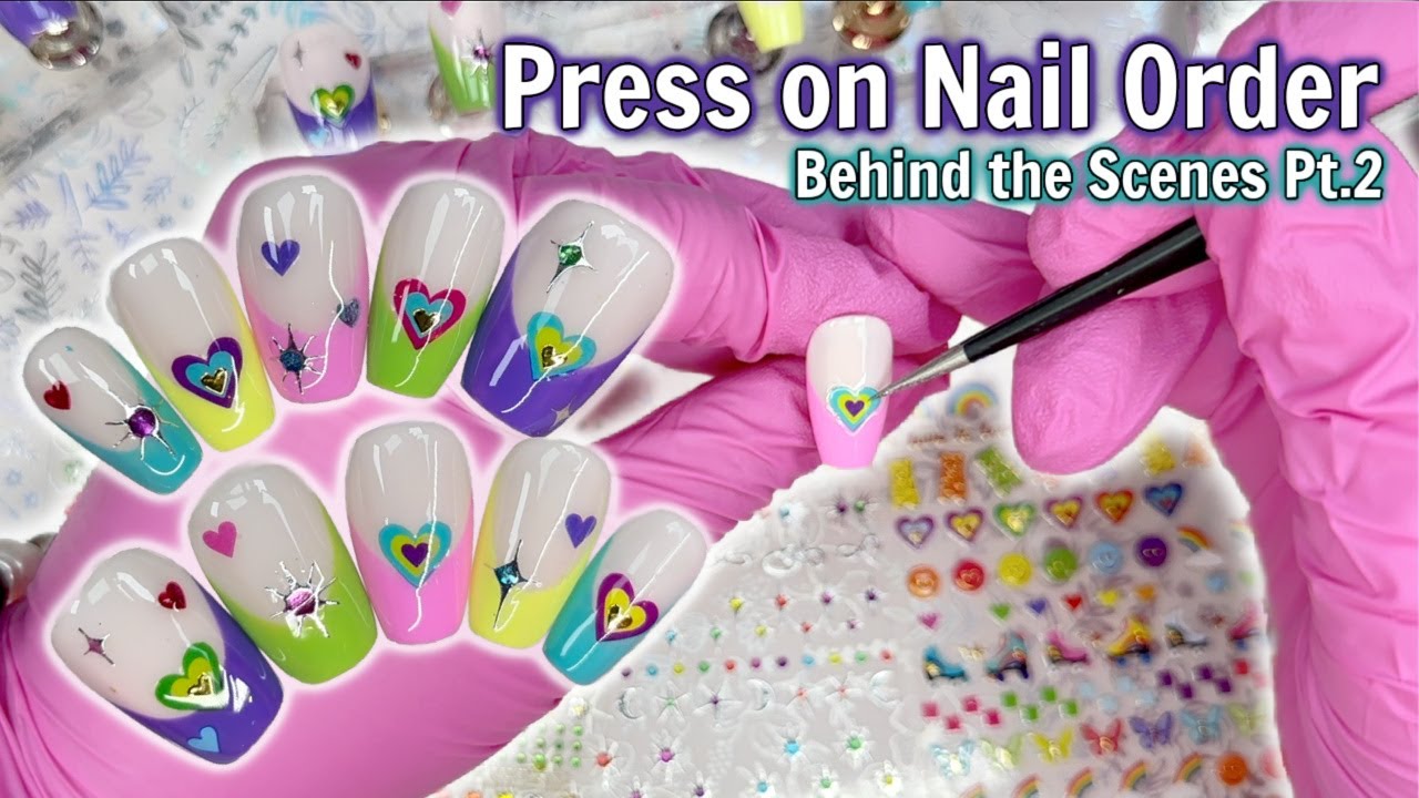 Press on Nail Order Part 2 | Bright French Tips & Glass Gels