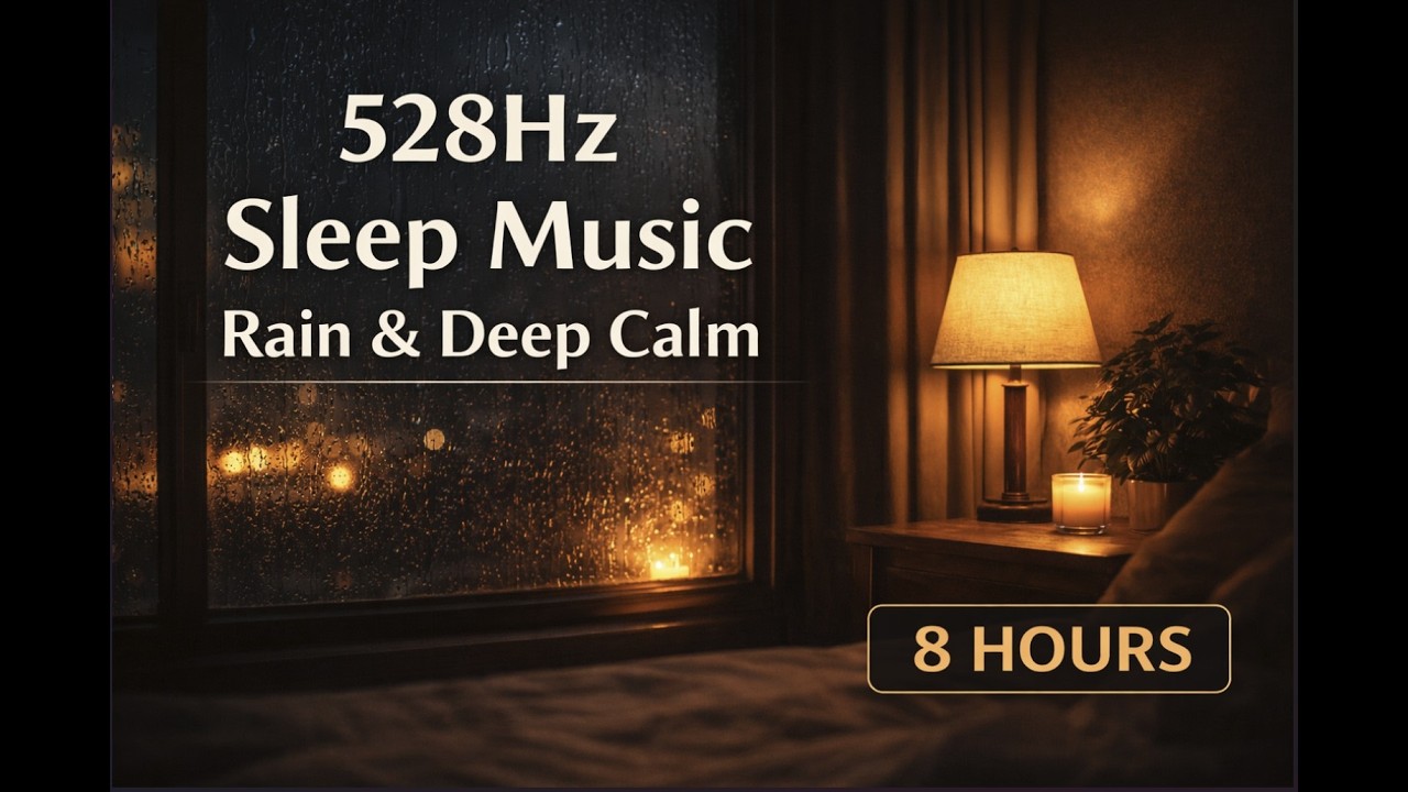 528Hz Sleep Music with Rain – Deep Healing Rest (8 Hours)