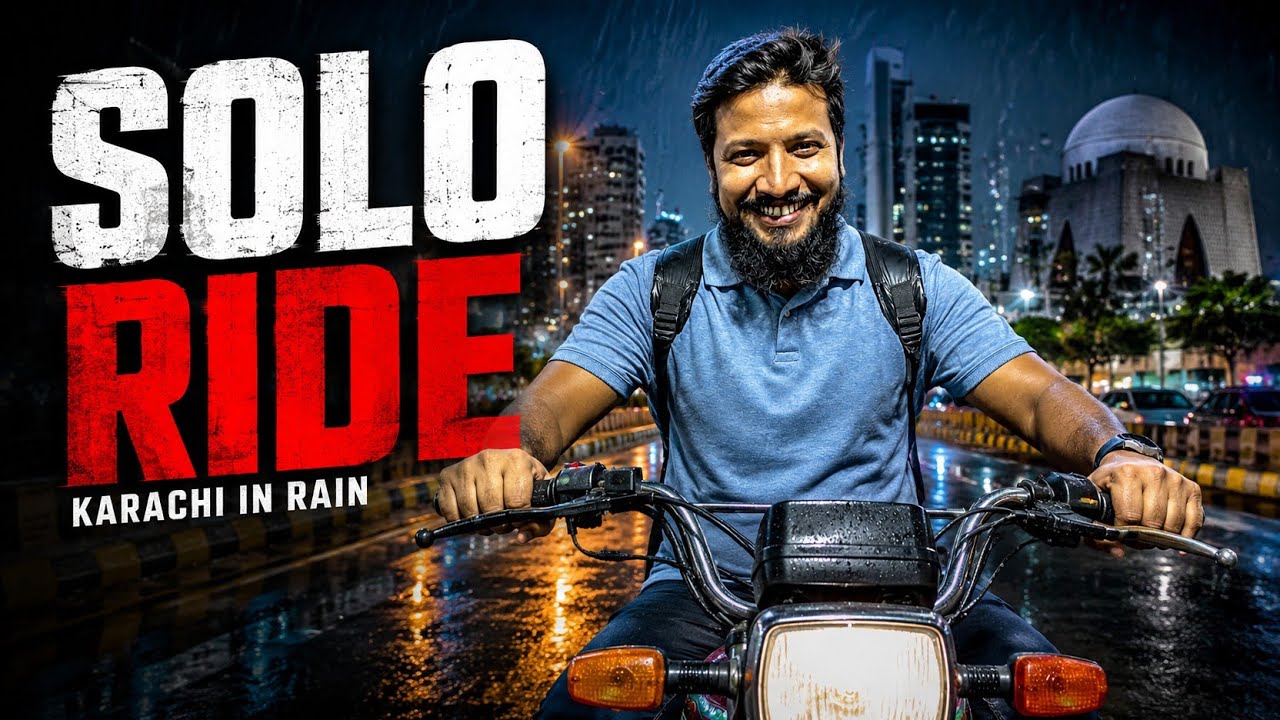 Karachi Rainy Ride 🌧️ | Solo Bike Tour Through the Beautiful City 🇵🇰