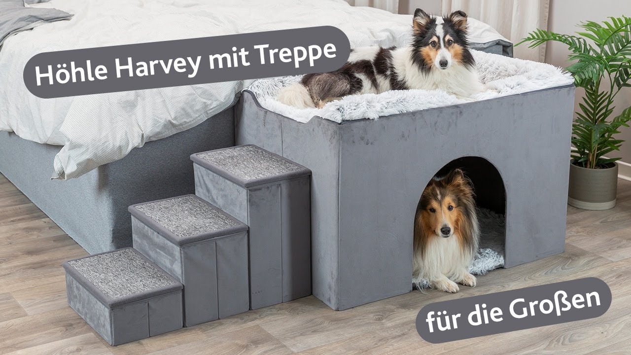 TRIXIE Harvey cave with stairs - The large bed for your dog