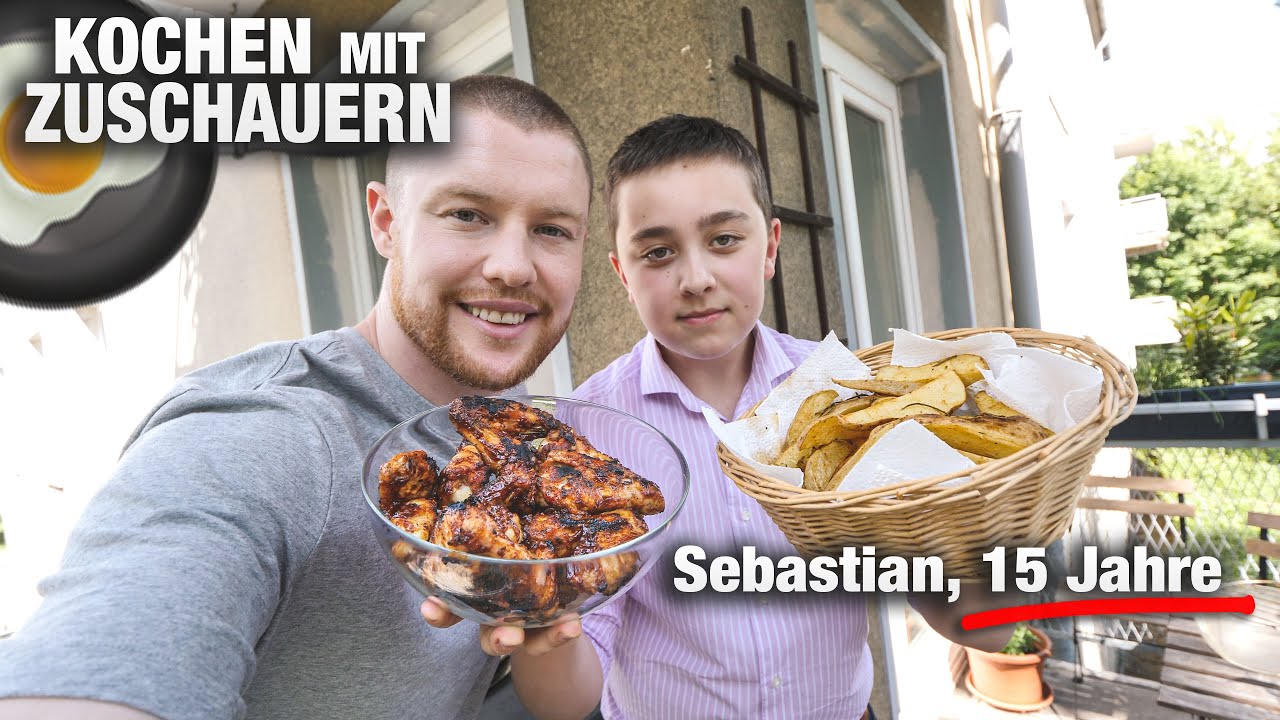Wir GRILLEN CHICKEN WINGS mit 15 JÄHRIGEN Barista Sebastian