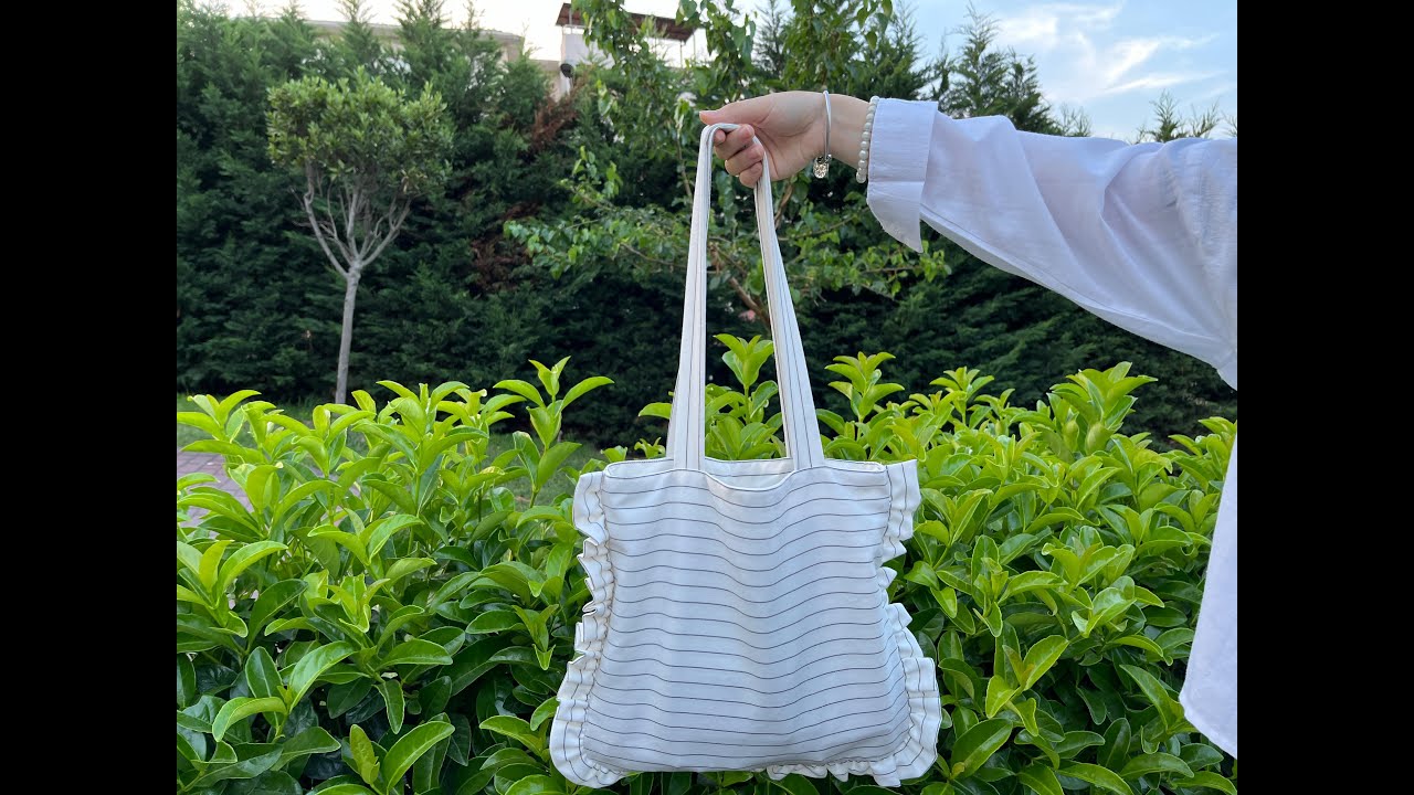 HER KIZIN DOLABINDA BU ÇANTADAN OLMALI! YAPIMI AŞIRI BASİT FIRFIRLI ÇANTA|HOW TO MAKE RUFFLE BAG|DIY