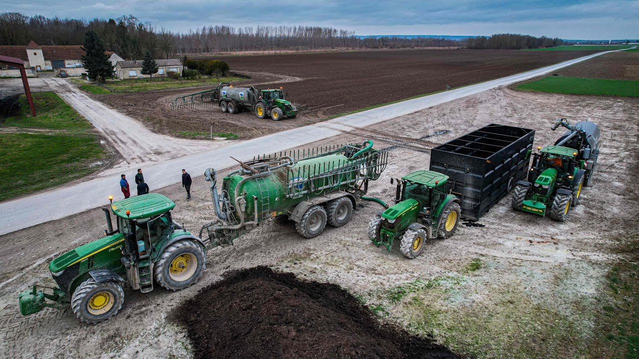 4 JOHN DEERE pour l’épandage de Digestat 2024 / Trompette BABY SHARK 🔊