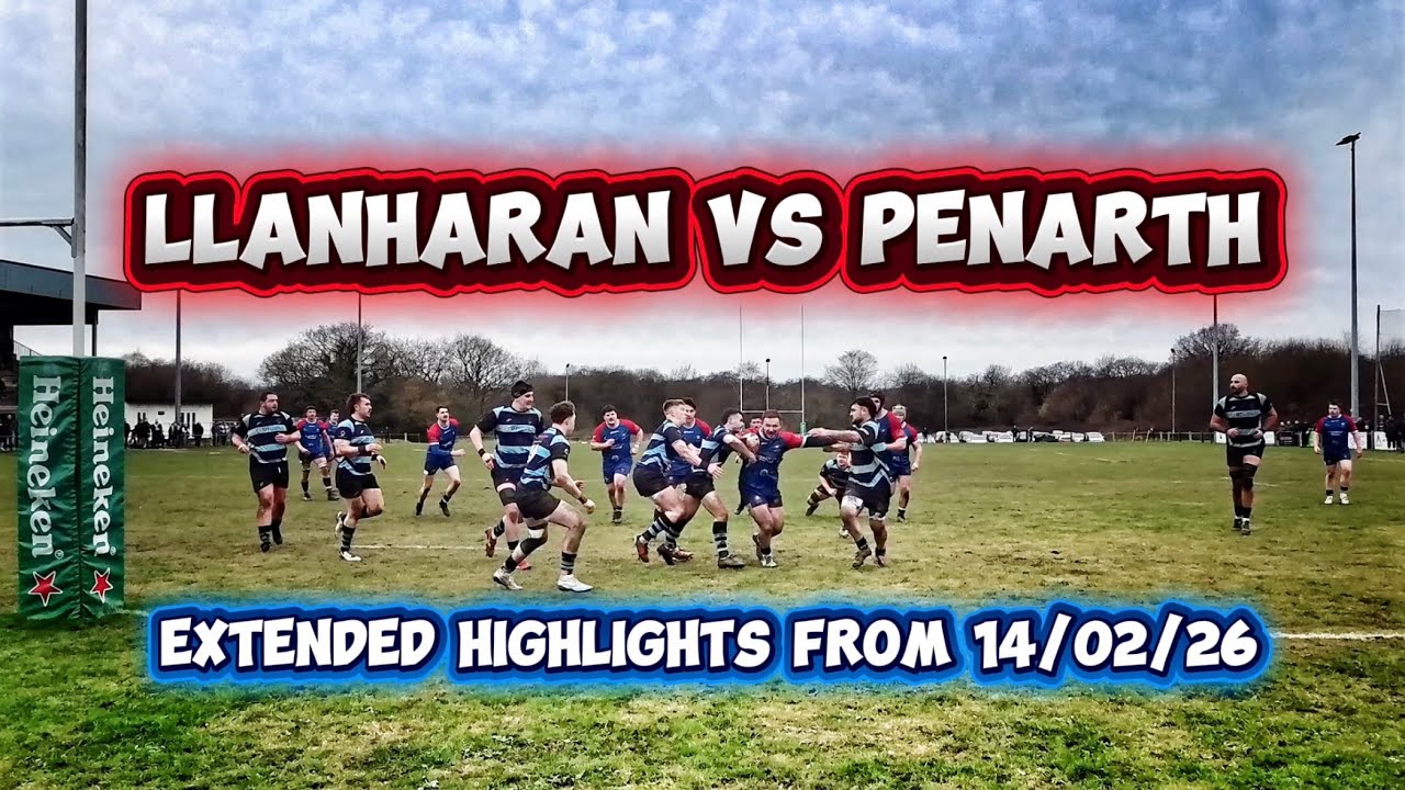 Llanharan RFC (the Dairymen) vs Penarth RFC (the Bears) rugby match on Saturday 14th February 2026