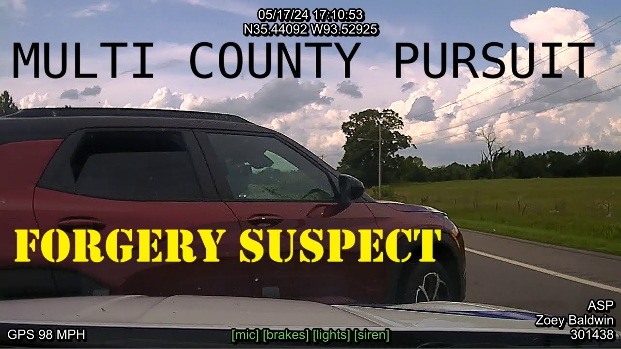 Multi-County Pursuit/TVI/Forgery Suspect AR-109 Arkansas State Police Troop J Traffic Series Ep. 964