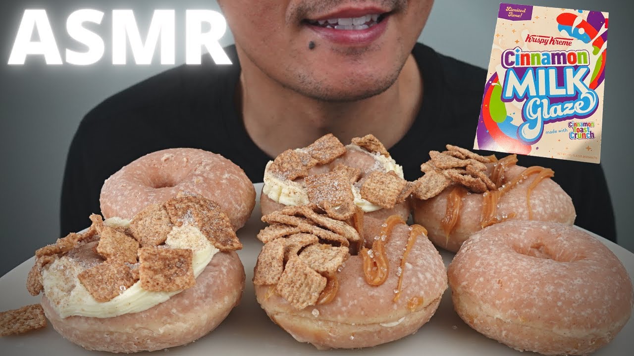 ASMR | Krispy Kreme Doughnuts ~ Cinnamon Milk Glaze | The Hangry Mole