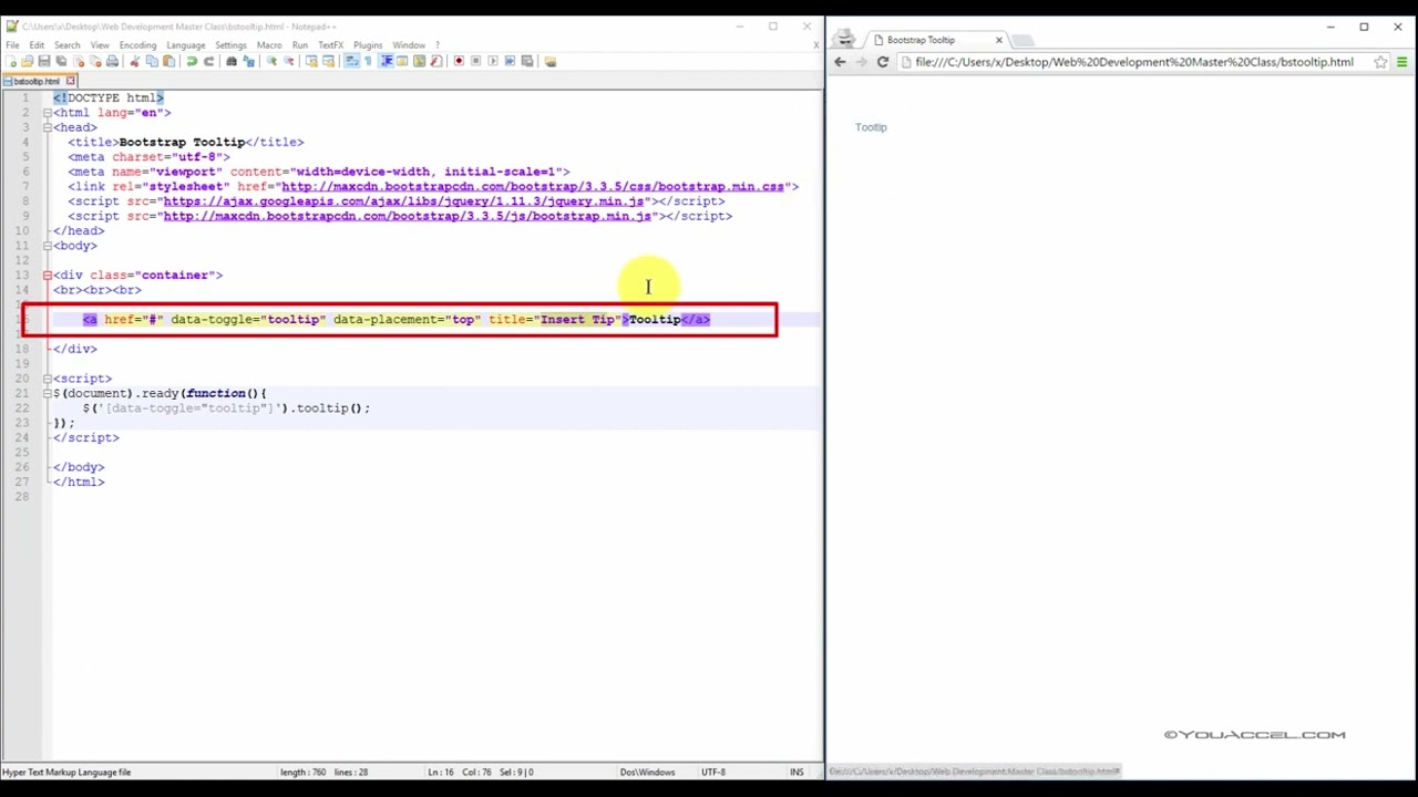 38. Bootstrap Tooltip