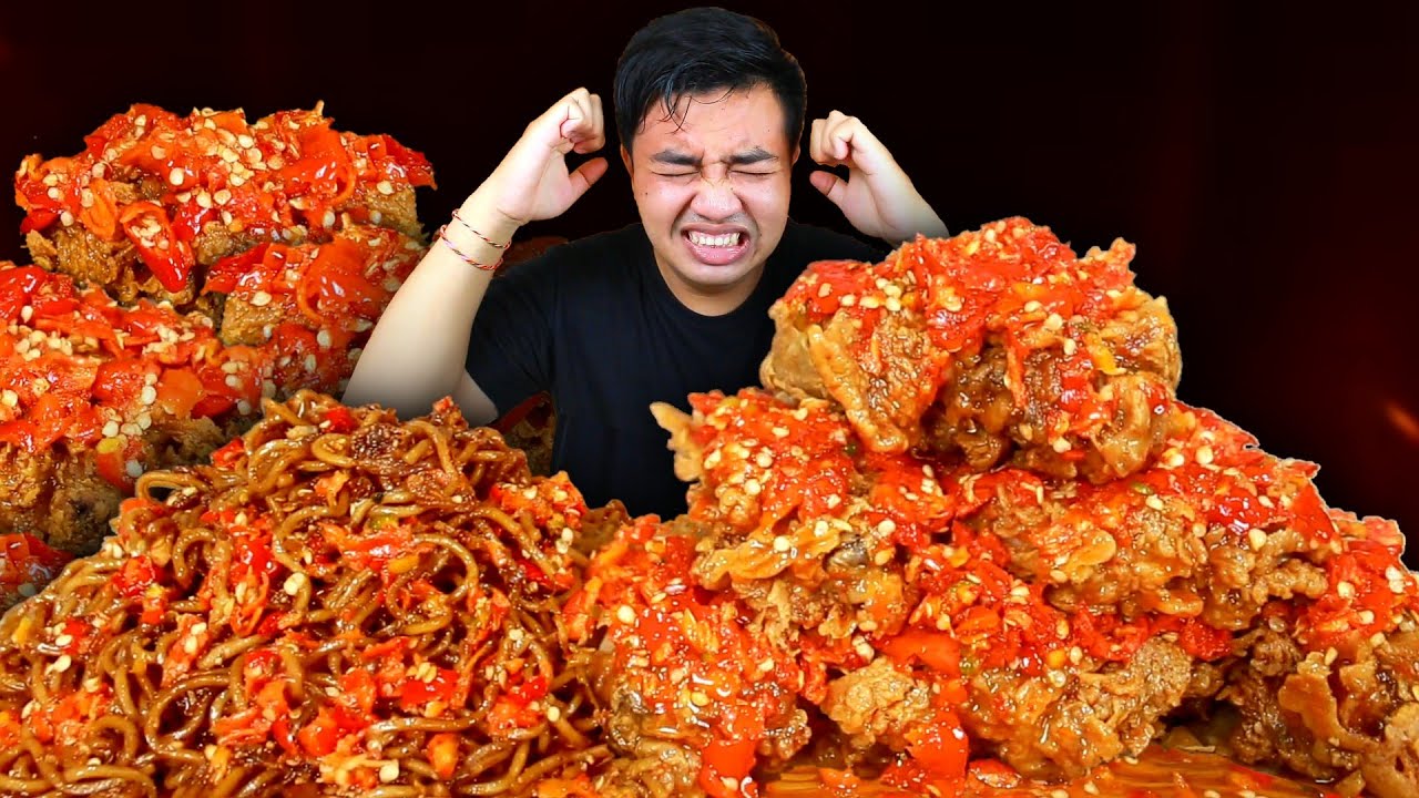 MUKBANG MIE GACOAN LEVEL 8 EXTRA AYAM GEPREK 200 CABE SUPER PEDAS