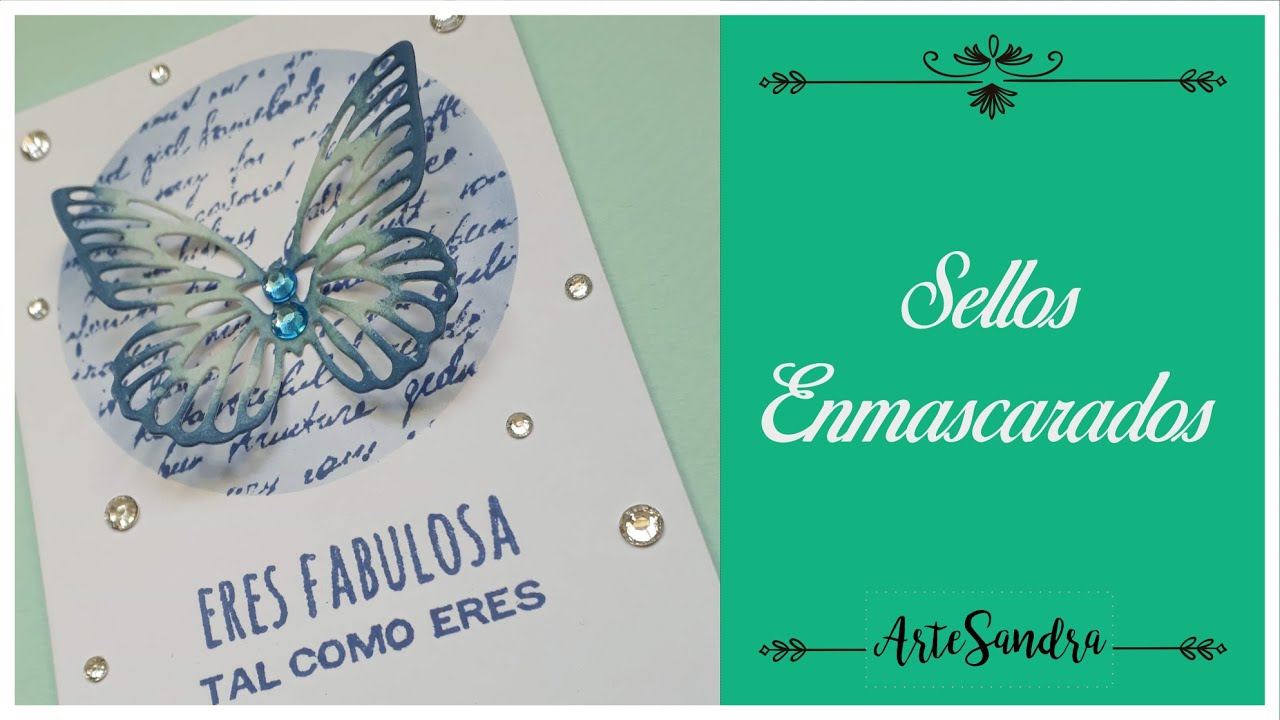 Tarjeta: técnica de Enmascarado y Blending sobre sellos | ArteSandra