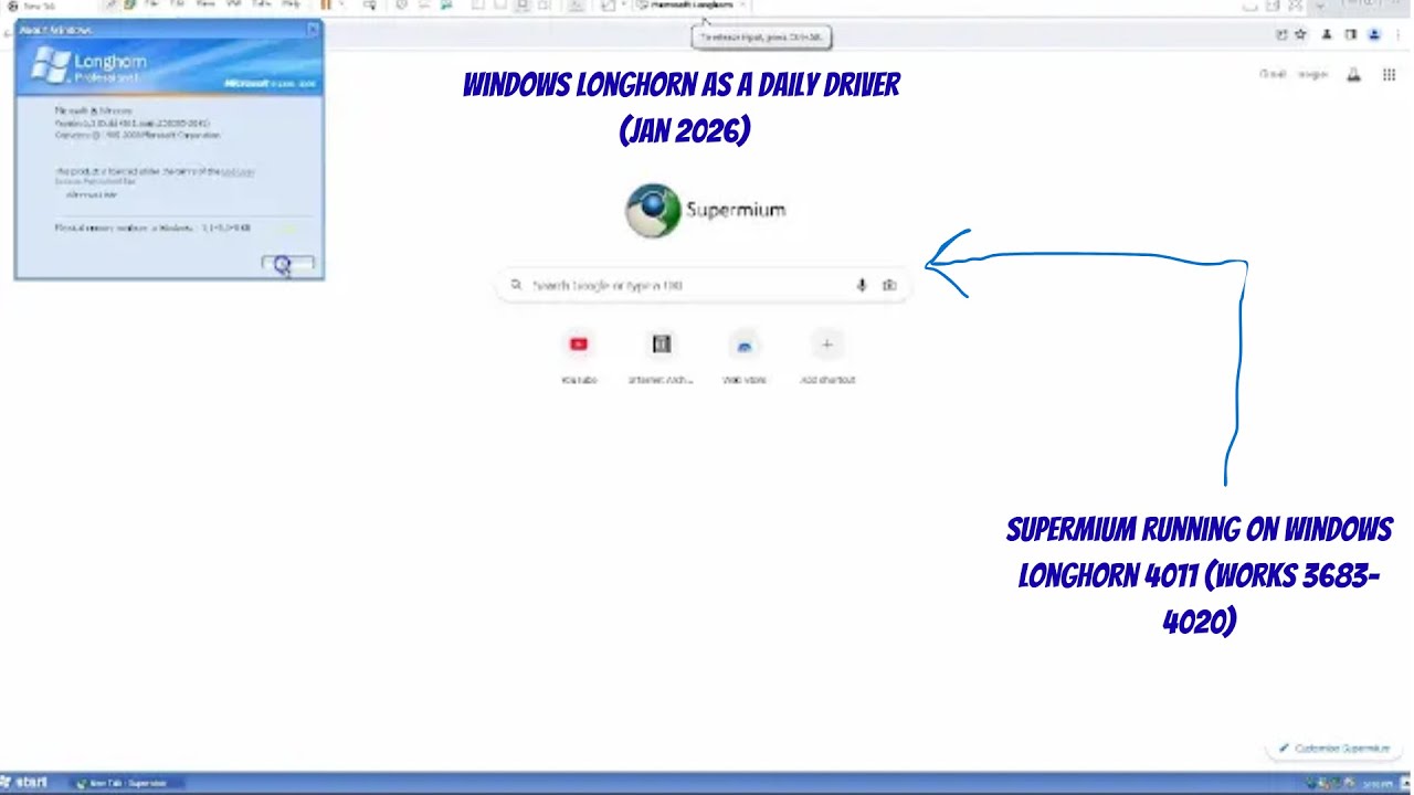How to use Windows Longhorn as a daily driver (check description)