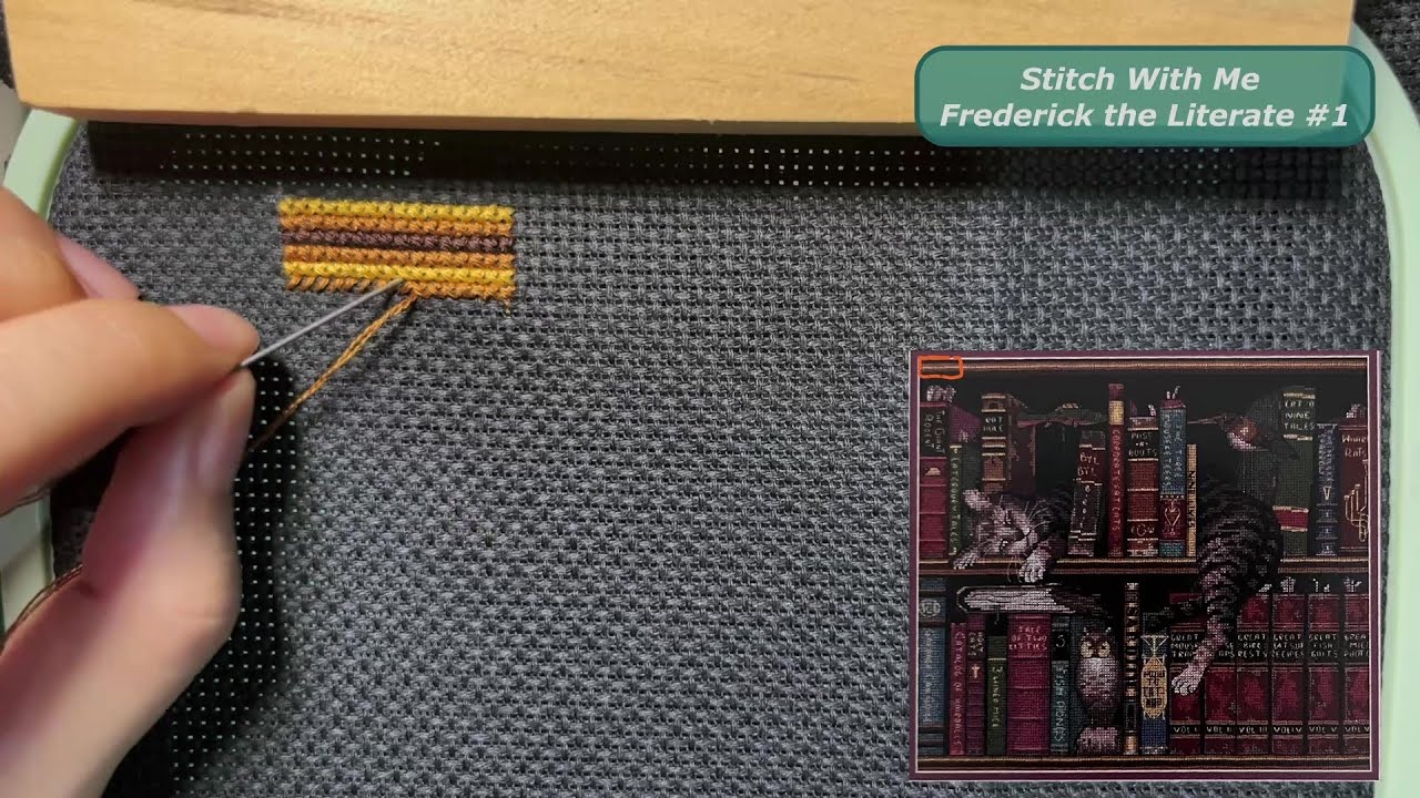 Flosstube #148 - Stitch With Me: Frederick the Literate (Part 1) [ASMR, No Talking]