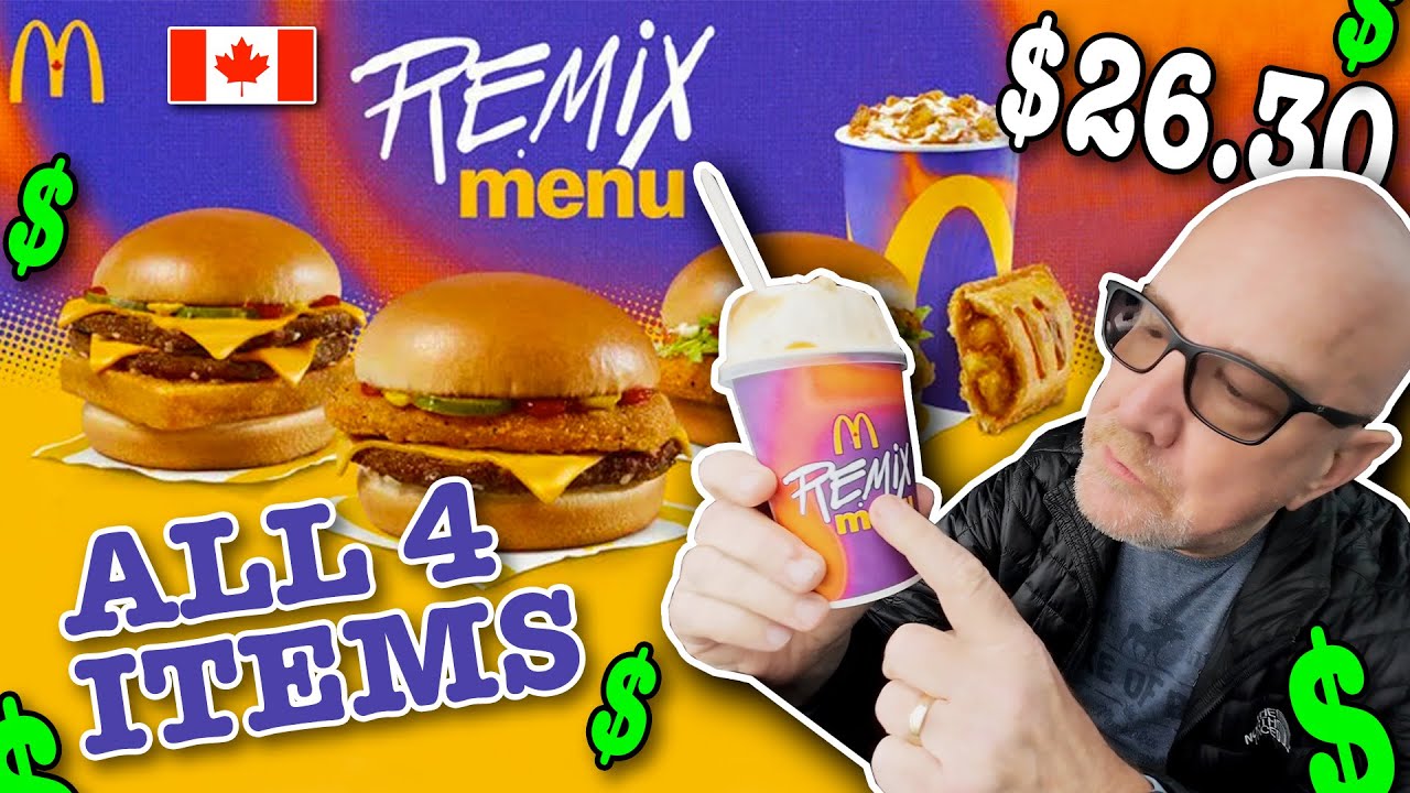 McDonald's REMIX Menu ALL 4 ITEMS! from 1989 