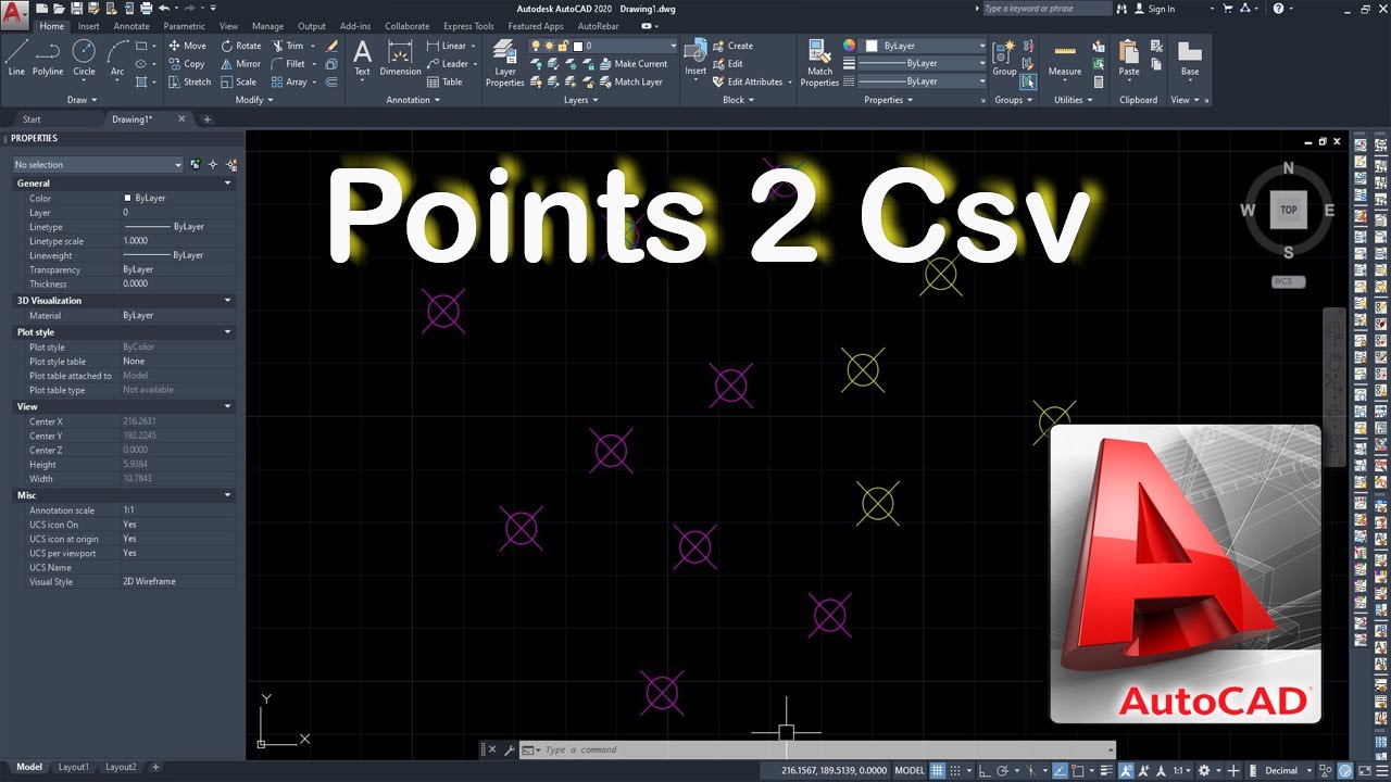 AutoCAD's points to Excel Csv Lisp