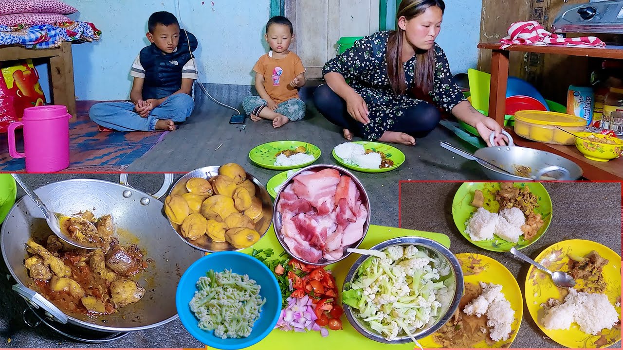 village pork cooking in rural Nepal || life in rural Nepal || @rojanRita