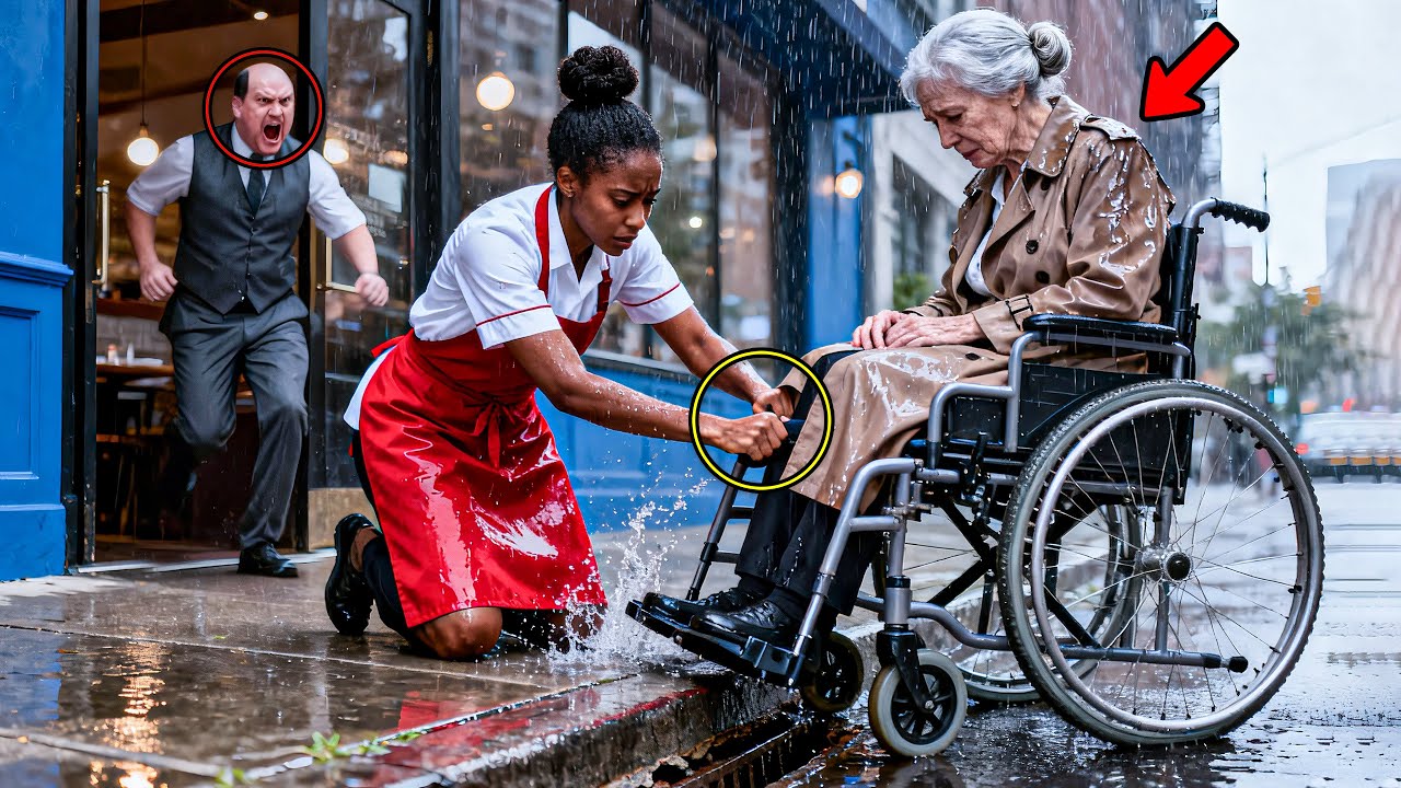 A Waitress Freed an Elderly Woman’s Stuck Wheelchair in the Rain, Next Day, a Powerful Man Called
