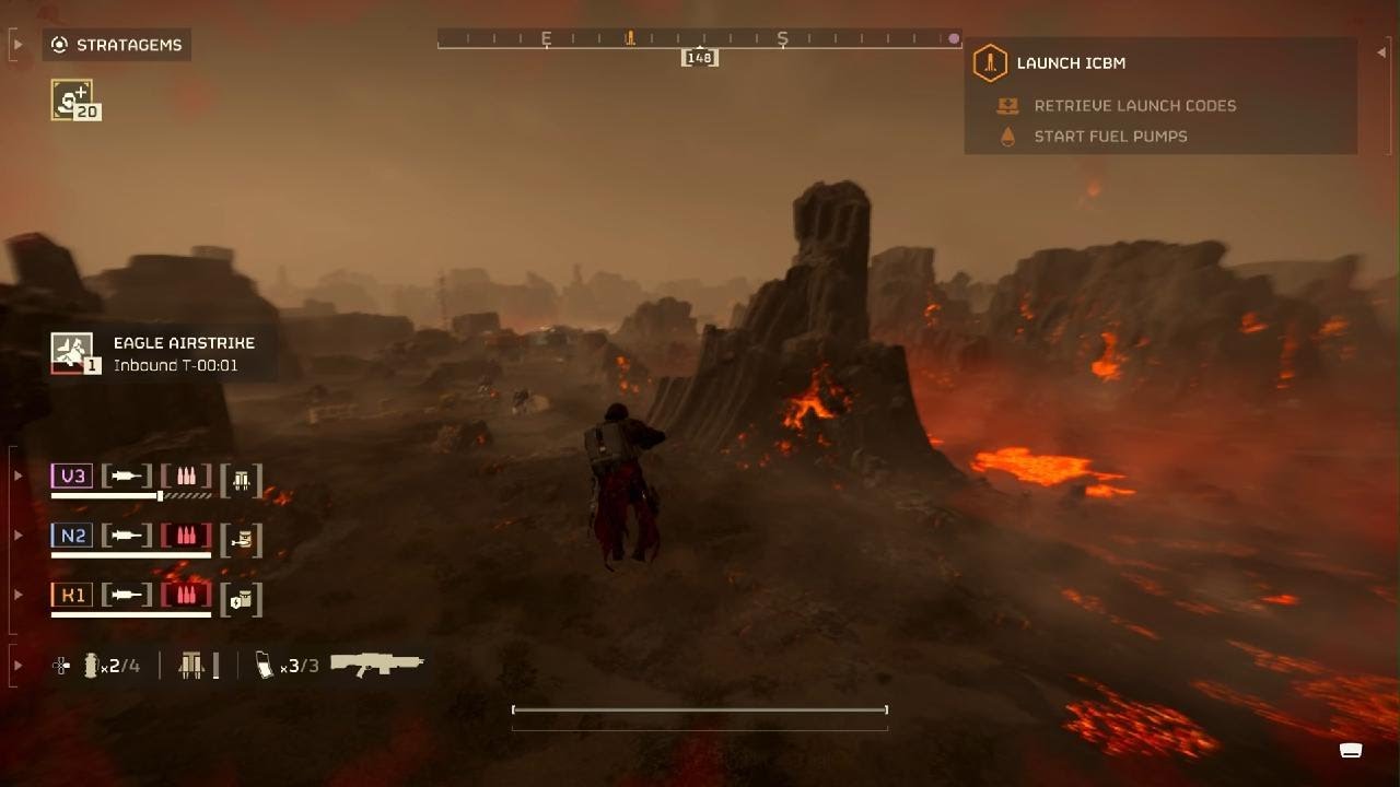 HELLDIVERS 2 gameplay on lava planet