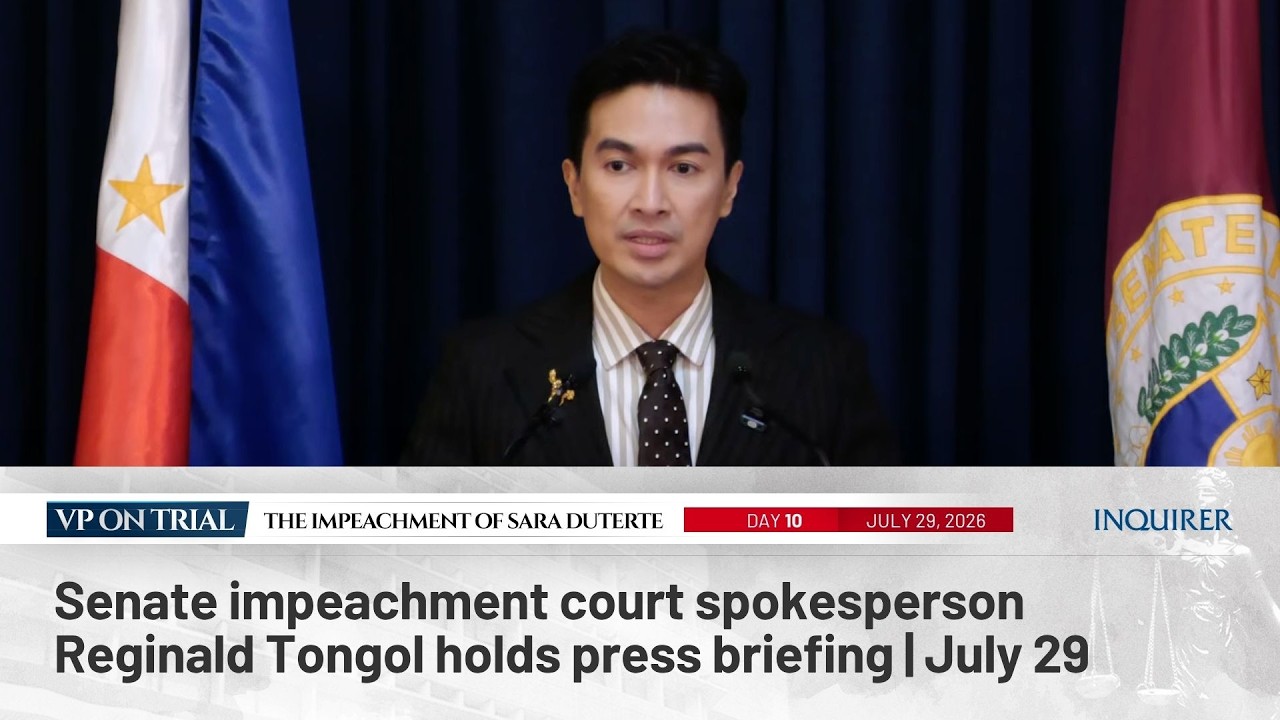 LIVE: Senate impeachment court spokesperson Reginald Tongol holds press briefing | July  29