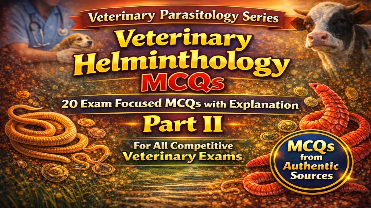 Veterinary Helminthology MCQs Part II | Veterinary Parasitology MCQs | Veterinary Exam Preparation