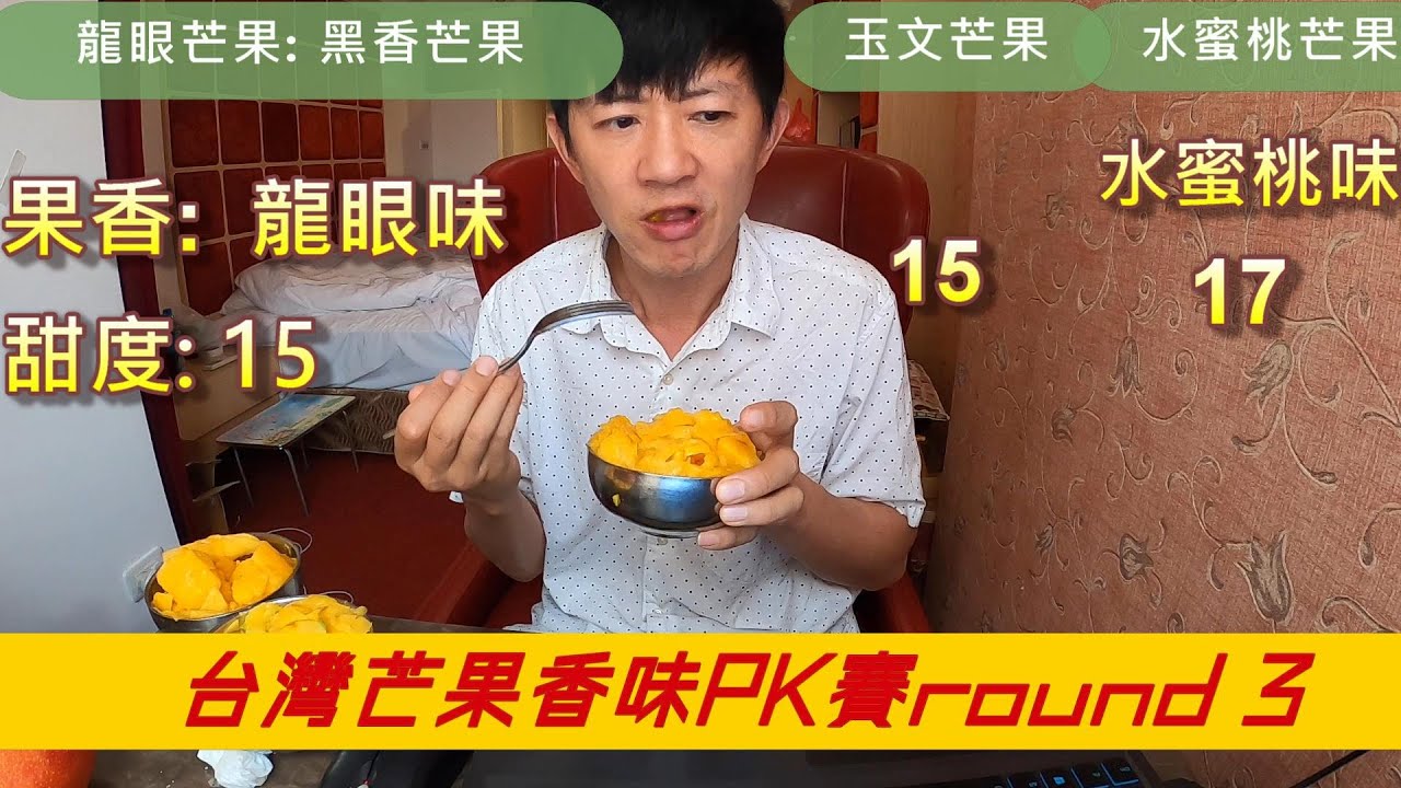 港仔愛上台灣芒果！芒果香味PK賽round 3｜水蜜桃芒果VS龍眼芒果, 玉文芒果亂入! 那款芒果味道像黃皮?總結七款芒果個性: 愛文, 夏雪, 金煌, 香水芒果, 台農一號