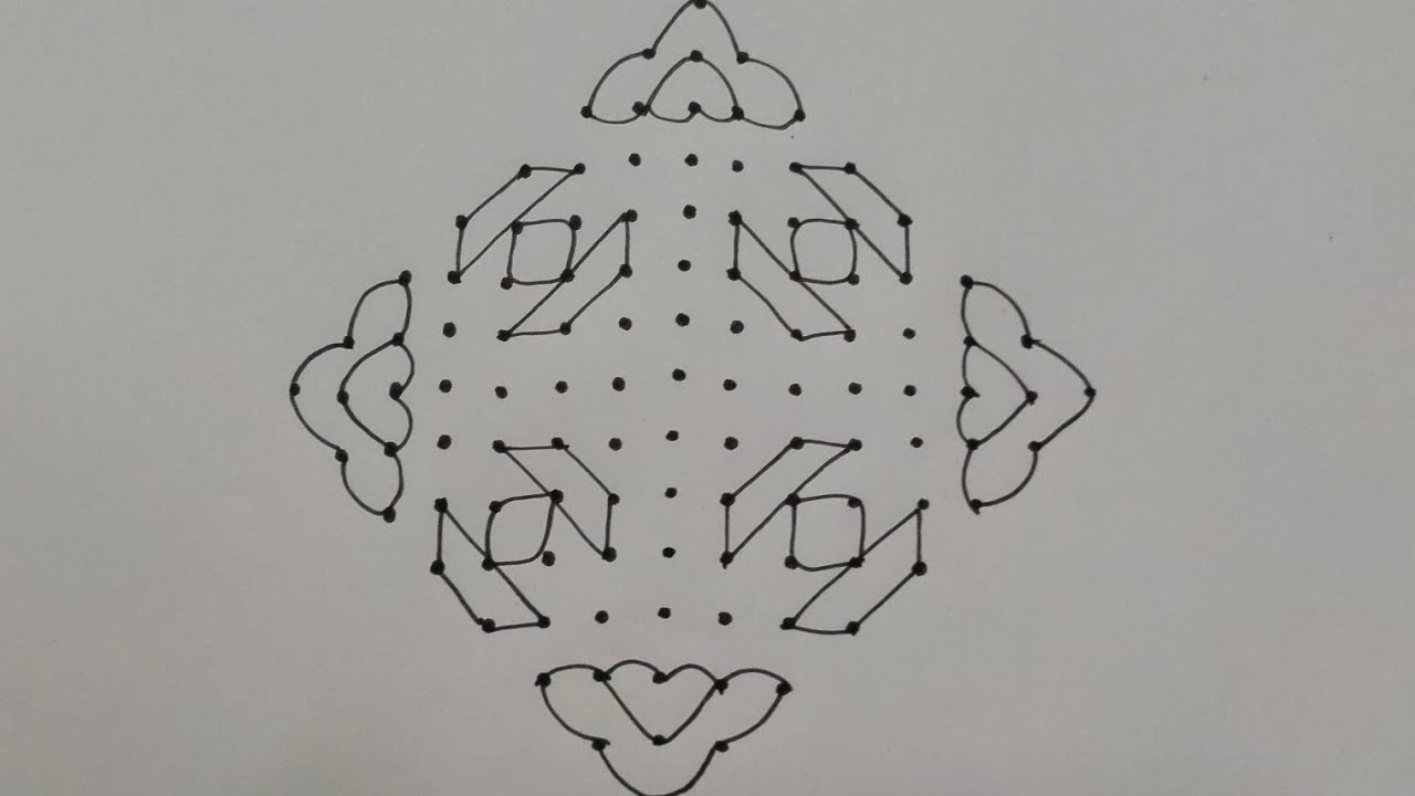 Simple and easy festival rangoli  | 15*1 dots festival muggulu |  festival kolam @rangolii_world