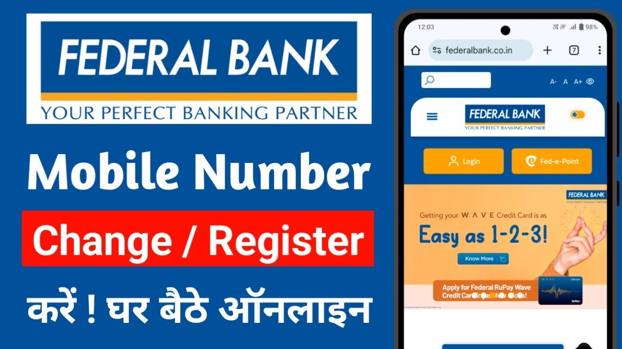 Federal Bank Mobile Number Change Online | How To Change Federal Bank Mobile Number