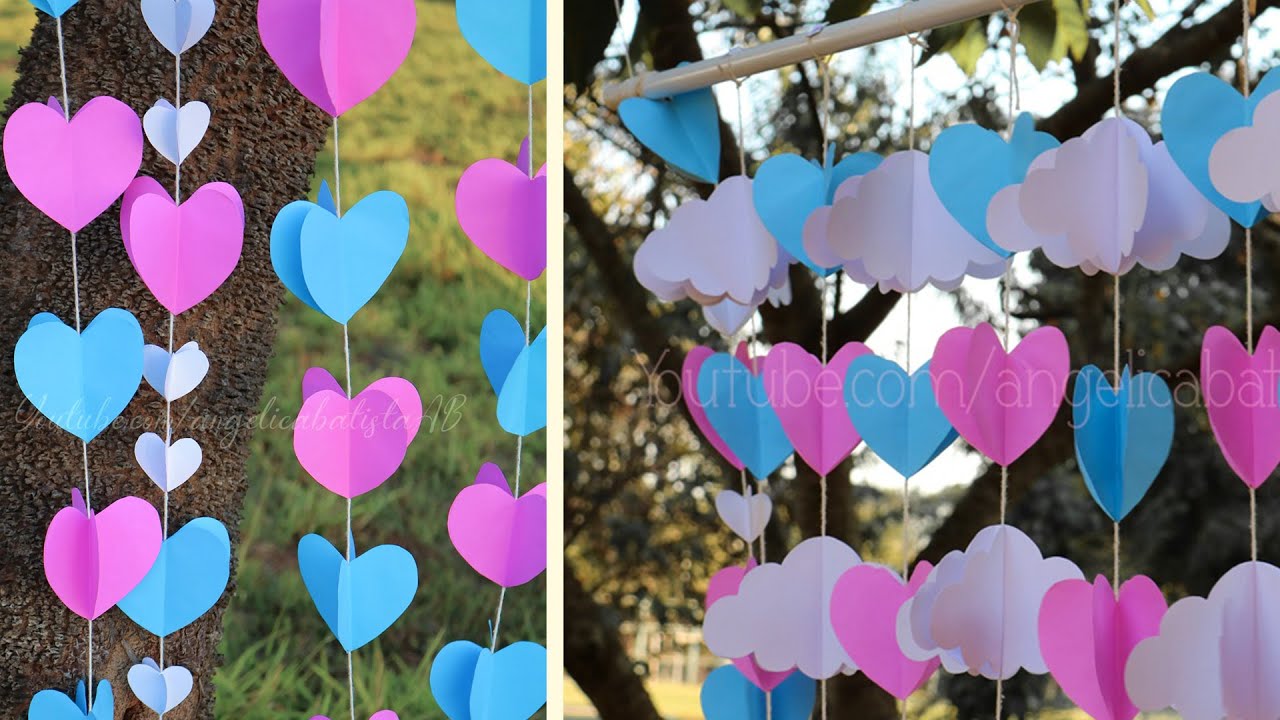 Cómo hacer Panel Lluvia de Amor 💕 Cortina Corazón | Decoración para Compromiso y Boda Sencilla