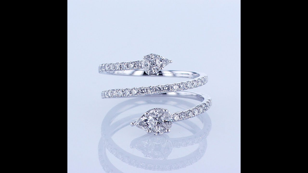 Wrap Around Cluster Diamond Ring Set in 18Kt White Gold R-IDJ-01674