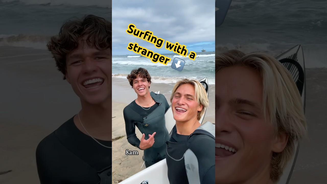 Surfing with a stranger 😳😱