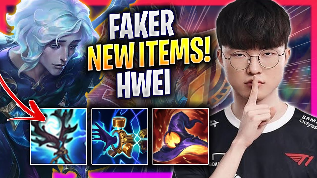 FAKER TRIES NEW CHAMPION HWEI WITH NEW ITEMS! - T1 Faker Plays Hwei MID vs Pyke! | Season 2024