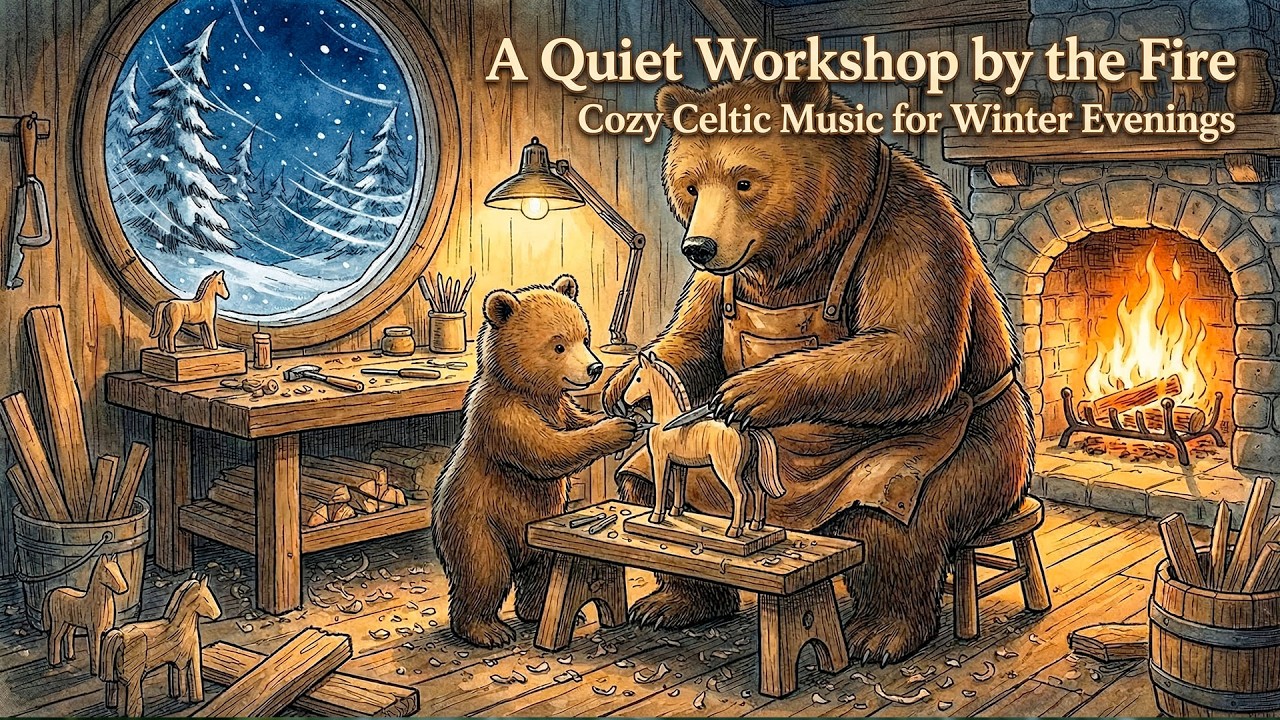 [Ambient Music] Cozy Celtic Music for Winter Evenings – A Quiet Workshop by the Fire