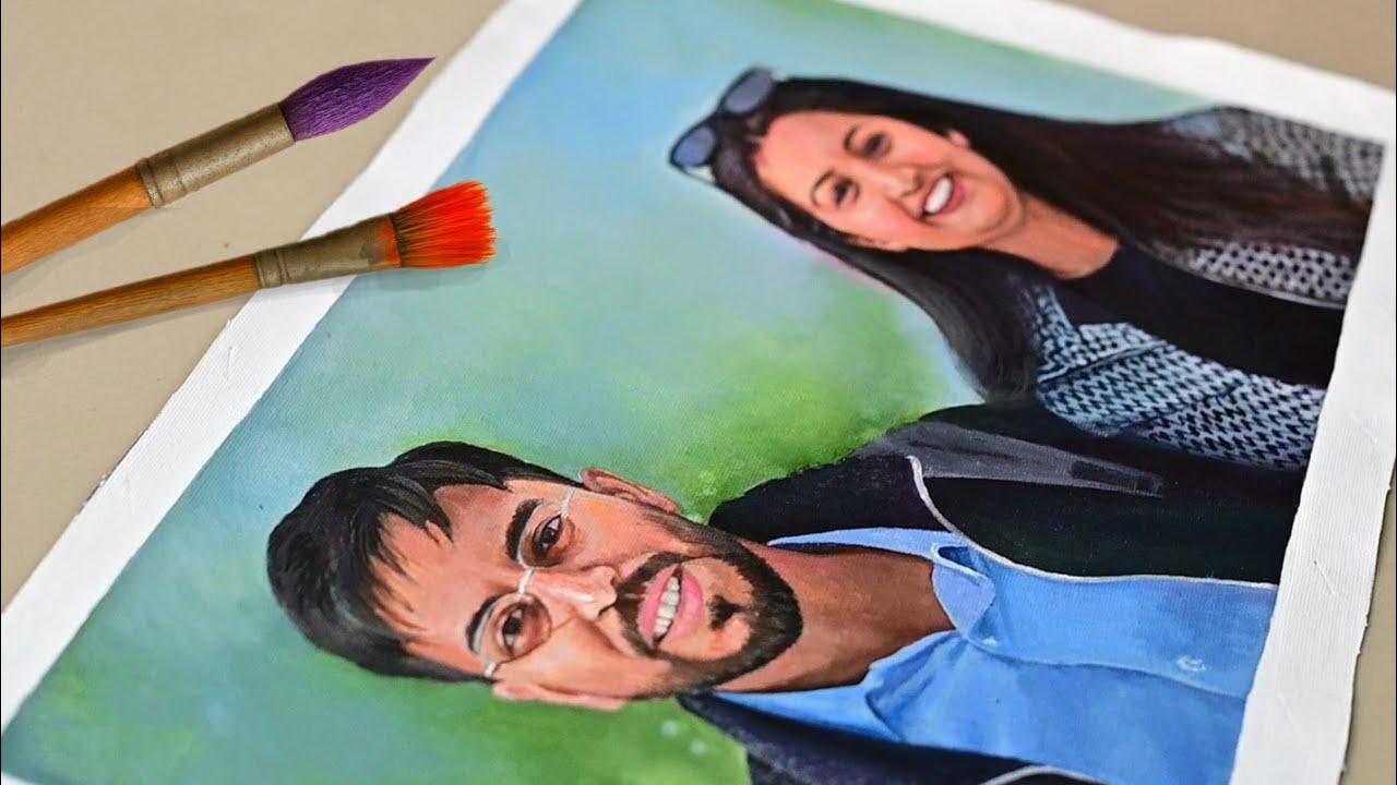 Step-by-Step Portrait in Acrylics | Easy Acrylic Portrait Painting on Canvas for Beginners