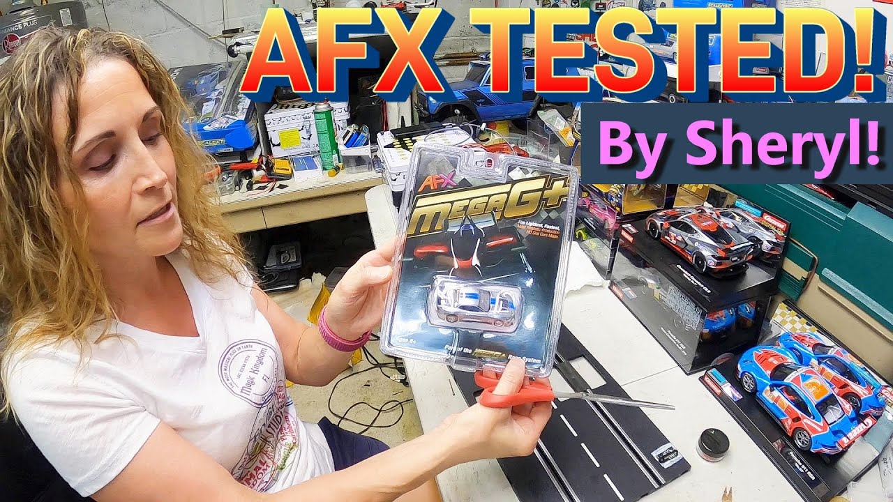 Автомобиль AFX Shelby Mustang GT500KR Mega G+ HO, прошедший испытания на трассе Шерил