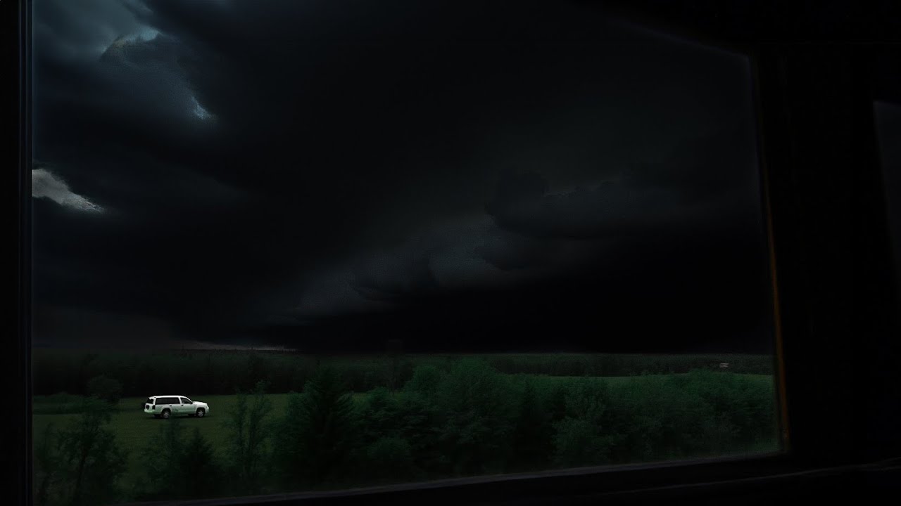 Dark Thunderstorm in Distance  | Hiding Inside old Farmhouse | Calm Before the Storm | 3 HOURS